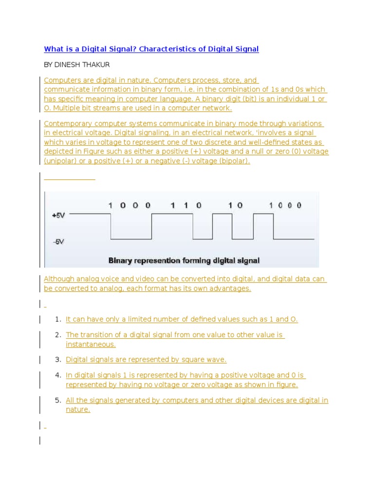 What Is A Digital Signal PDF Signal (Electrical Engineering) Data
