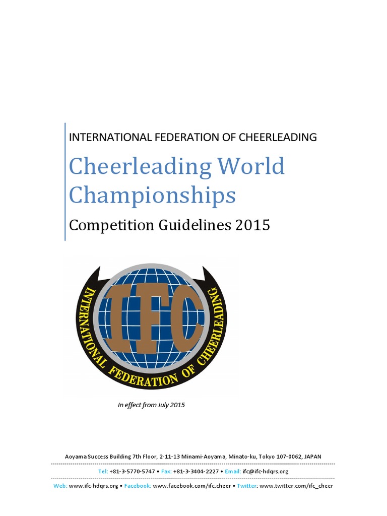 IFC CWC Competition Guidelines 2015 - Final | PDF | Cheerleading | Clothing