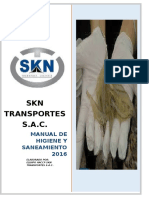 SKN Transportes S.A.C.: Manual de Higiene Y Saneamiento 2016