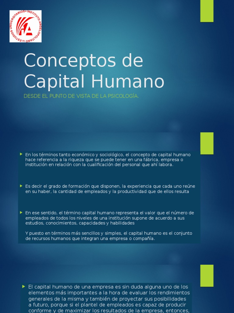 Capital Humano Def | PDF | Capital humano | Capital (economía)
