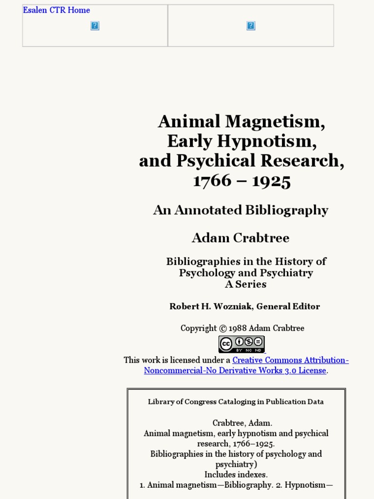 Animal Magnetism, Early Hypnotism, and Psychical Research, 1766-1925 PDF PDF Hypnosis Spiritualism pic