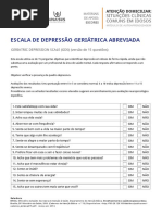 Escala de Depressão Geriátrica (GDS) | PDF | Depressão