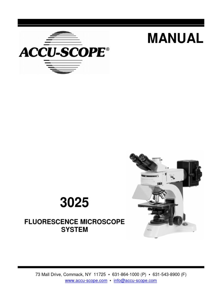 3025 Fluorescence Microscope System Manual PDF | PDF | Optical Filter ...
