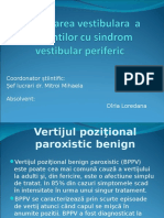 Reeducarea Vestibulara A Pacientilor Cu Sindrom Vestibular Periferic