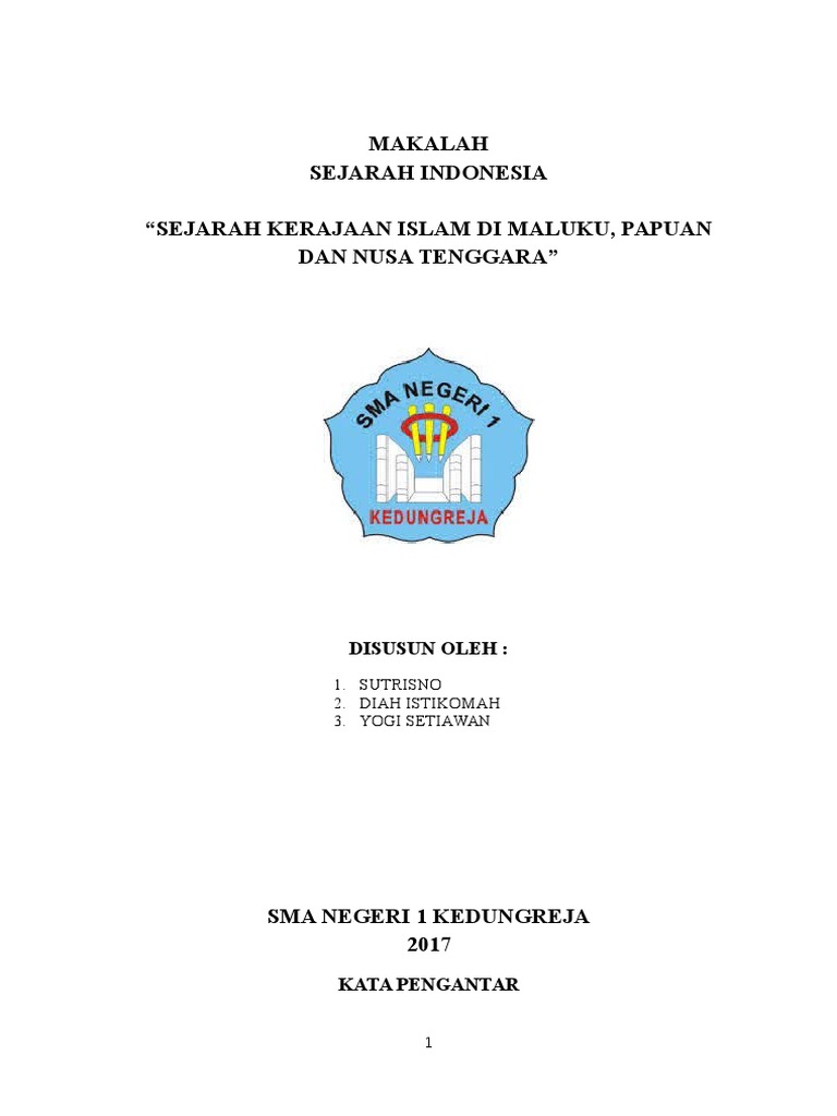  MAKALAH  Kerajaan Maluku Papua Dan Nusatenggara