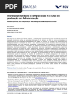 ARTIGO TEO EMP Interdisciplinaridade e Complexidade No Cur So de Graduaáao Em Administraáao