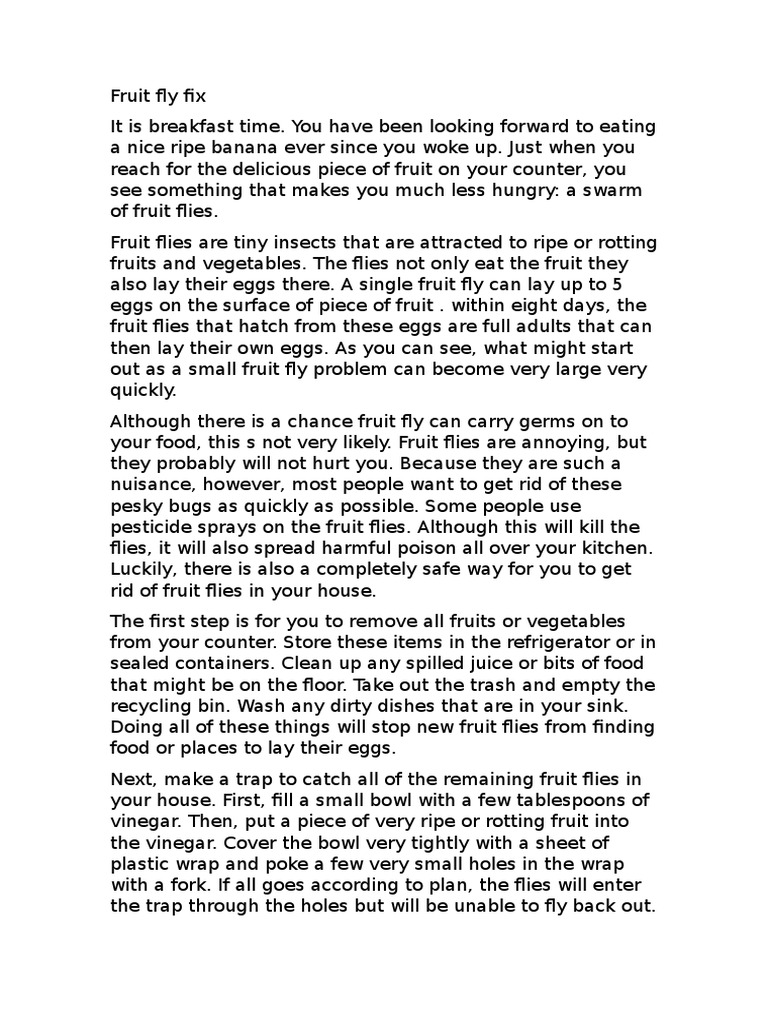 Fruit Fly Fix PDF Fly Organisms