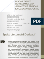 Penentuan Kadar Tablet Campuran Parasetamol Dan Kafein Denganmetode Standar Derivatif Menggunakan Spektro Uv-Vis