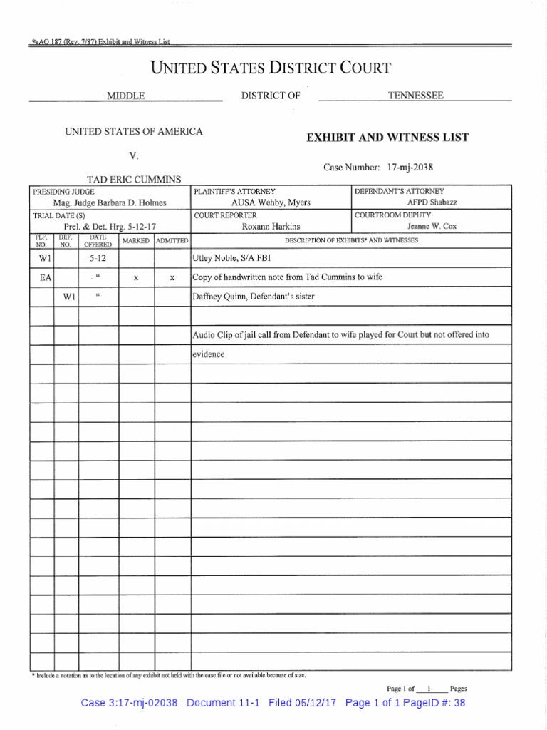 TC-Exhibit and Witness List | PDF | Government Information | Legal ...