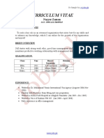 Curriculum Vitae: Nayyer Zaman