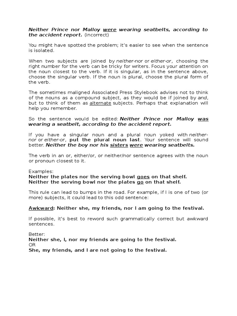 Subject-Verb Agreement Rules | PDF | Grammatical Number | Plural