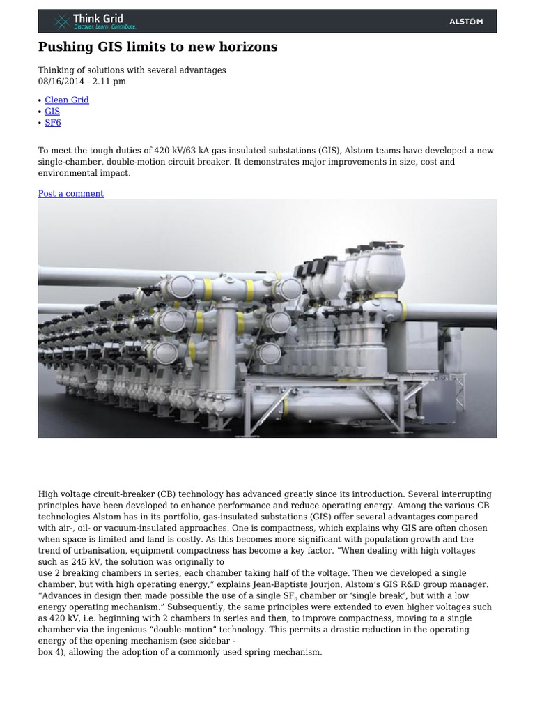 Think Grid - Alstom - Pushing GIS Limits To New Horizons - 2014-10-30 ...