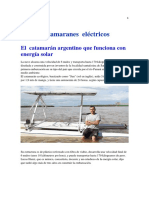 Catamarán eléctrico argentino impulsado por energía solar