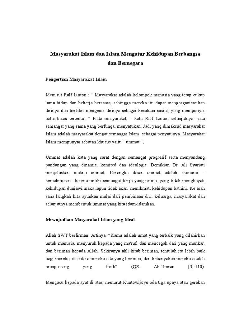 Pengertian Masyarakat Islam Pdf