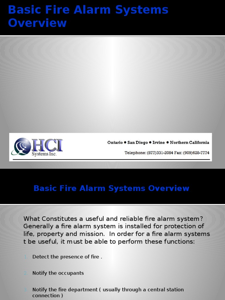 Overview of Basic Fire Alarm Systems | PDF | Fire Sprinkler System ...