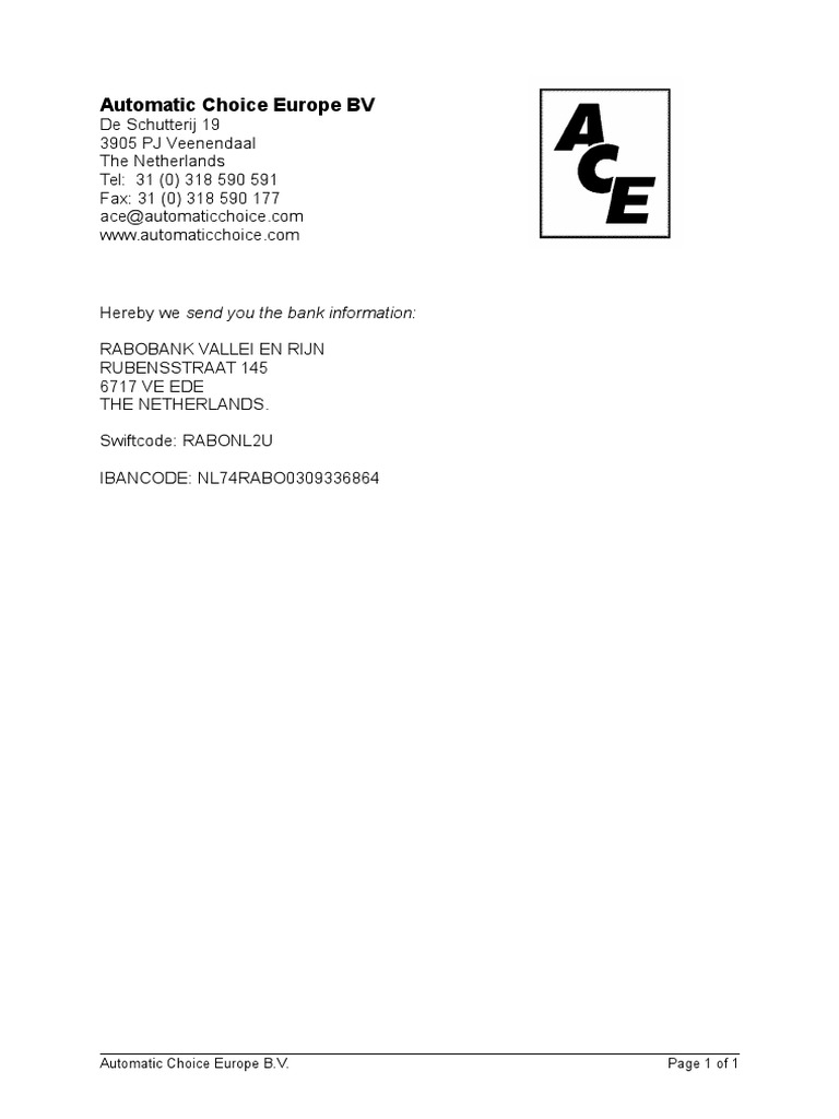 RABOBANK Details - New Address | PDF