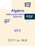 Algebra: Addition and Subtraction Equations