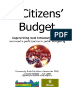 A Citizens' Budget: Regenerating Local Democracy Through Community Participation in Public Budgeting