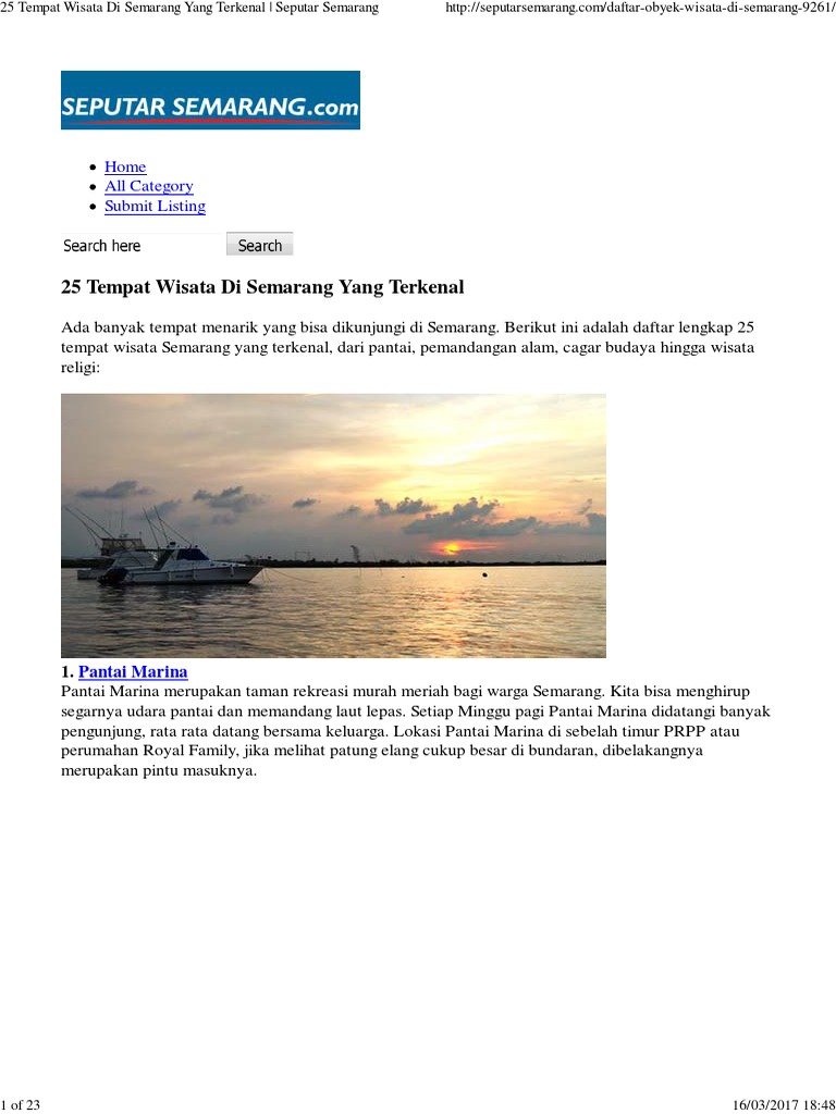 25 Tempat Wisata Di Semarang Yang Terkenal Seputar Semarang