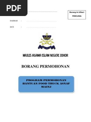 Borang Permohonan Foodtruck Maij Pdf