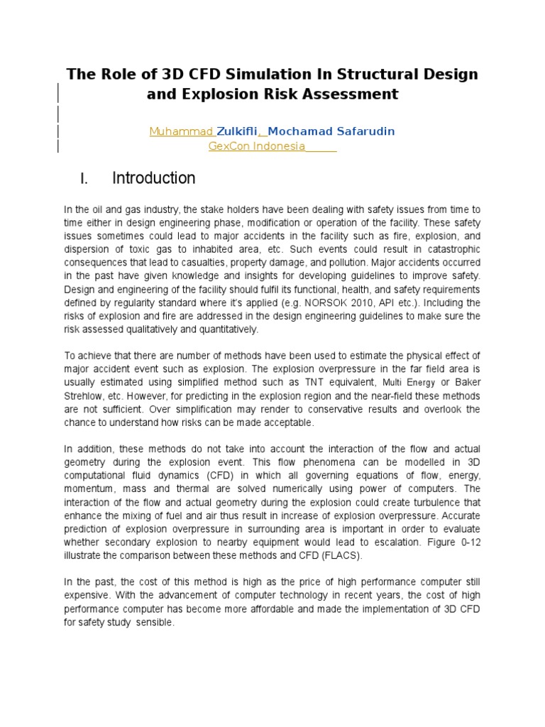 3D CFD in Explosion Risk Assessment | PDF | Computational Fluid ...
