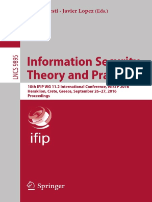 Information Security Theory and Practice - 10th IFIP WG 11.2 