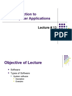 Introduction To Computer Applications: Lecture # 13