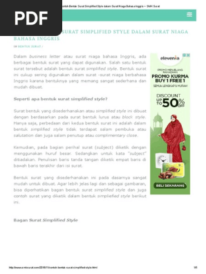Contoh Bentuk Surat Simplified Style Dalam Surat Niaga