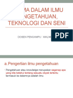 Agama Dalam Ilmu Pengetahuan, Teknologi Dan Seni