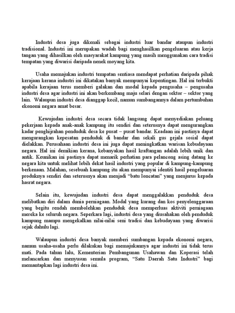 Kebaikan Program Satu Daerah Satu Industri Pdf