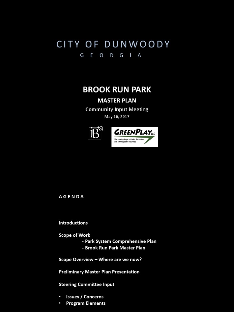 Brook Run Public Meeting Presentation PDF Survey Methodology Trail