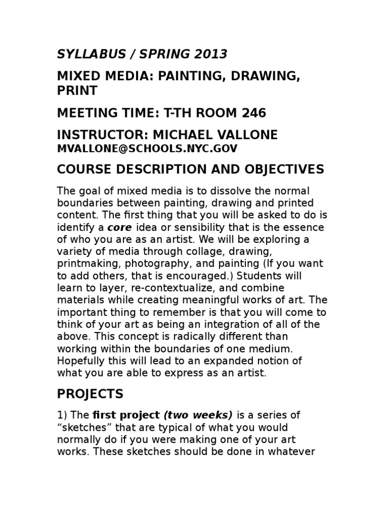 Mixed Media Syllabus Download Free PDF Paintings Arts (General)