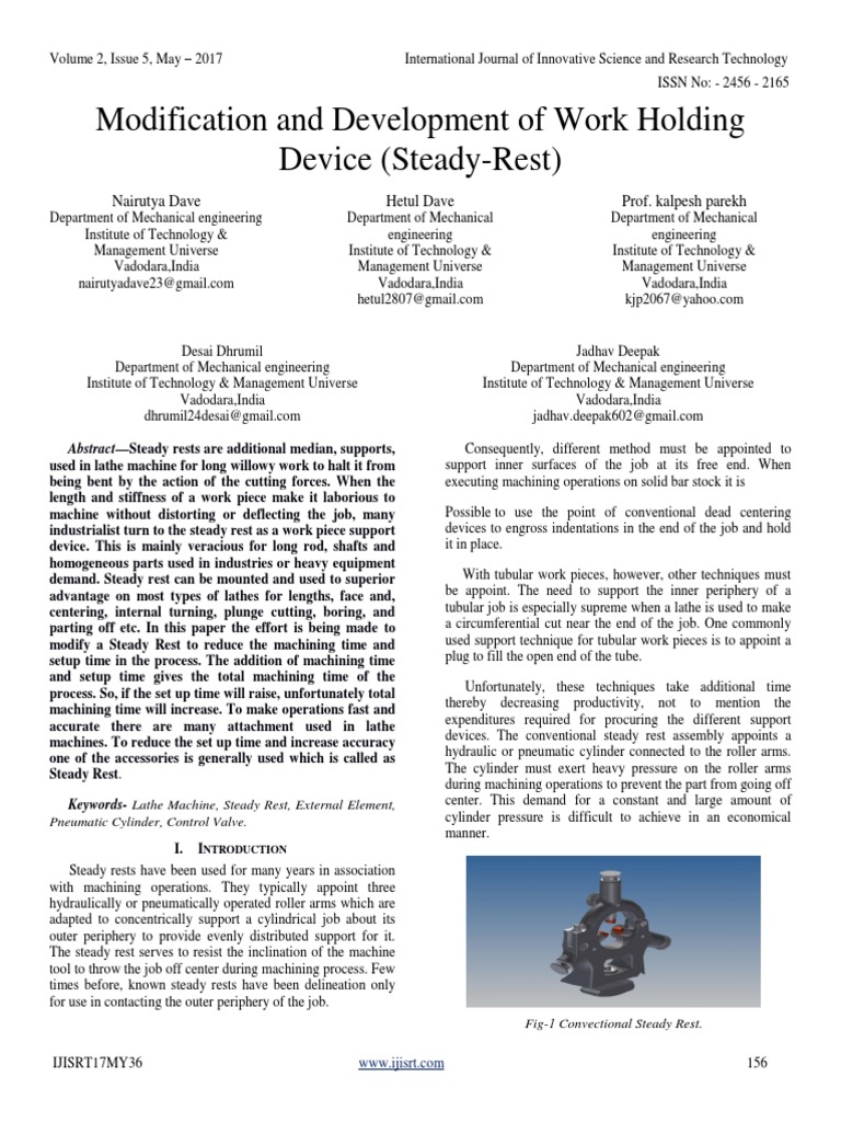 Modification and Development of Work Holding Device SteadyRest PDF