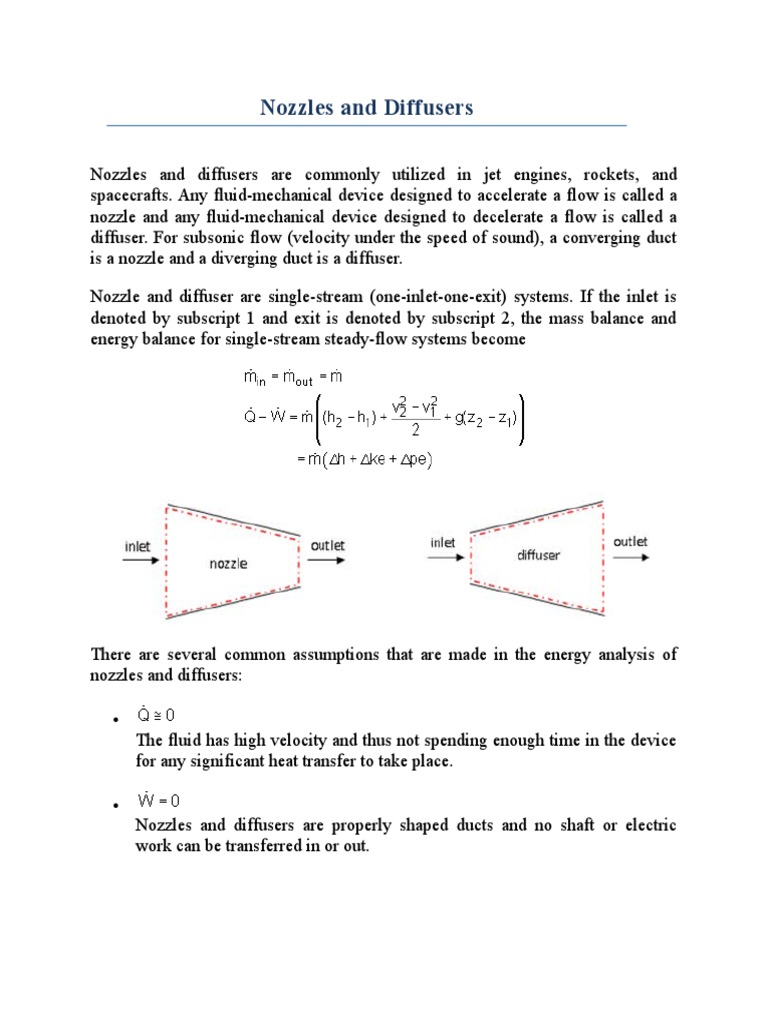Nozzles and Diffusers PDF Nozzle Hvac