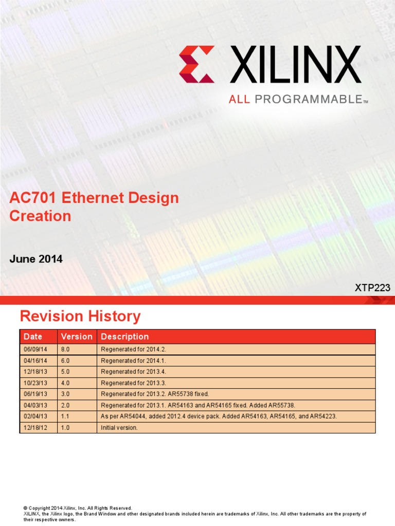 AC701 Ethernet Design Creation: June 2014 | PDF | Ethernet ...