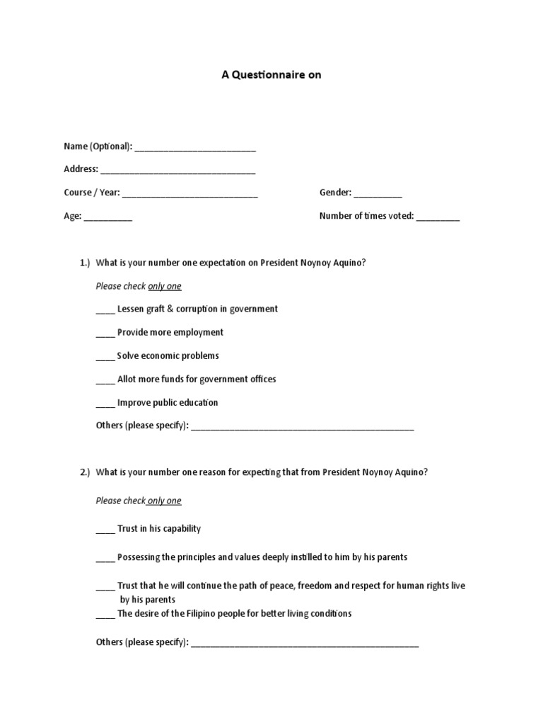 Voter Expectations Survey for Aquino | PDF