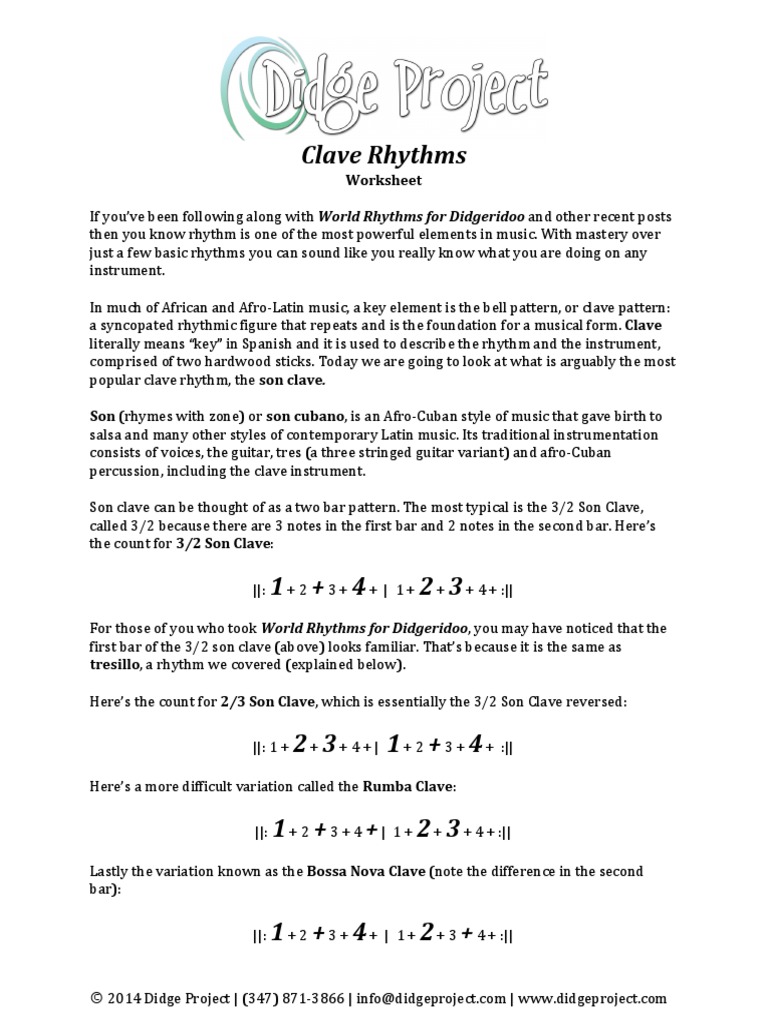Clave Rhythms Musical Compositions Performing Arts