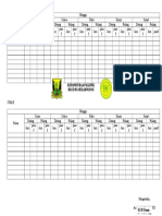 Weekly attendance schedule for clinic staff