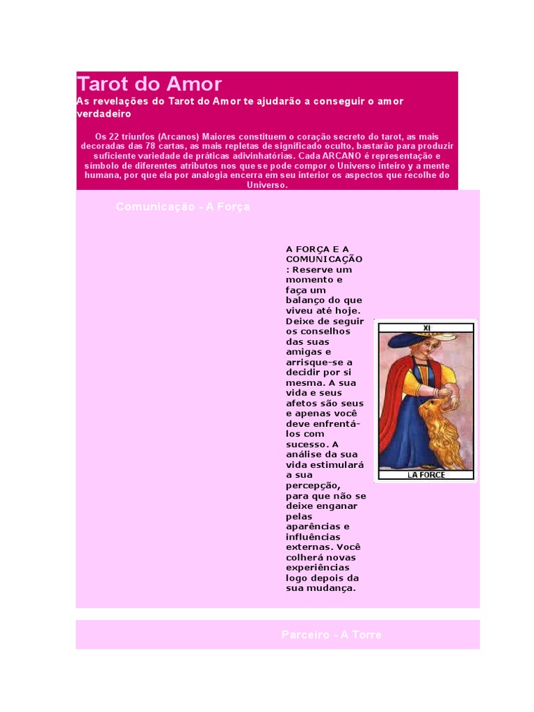 Tarot Do Amor | PDF | Tarô | Amor