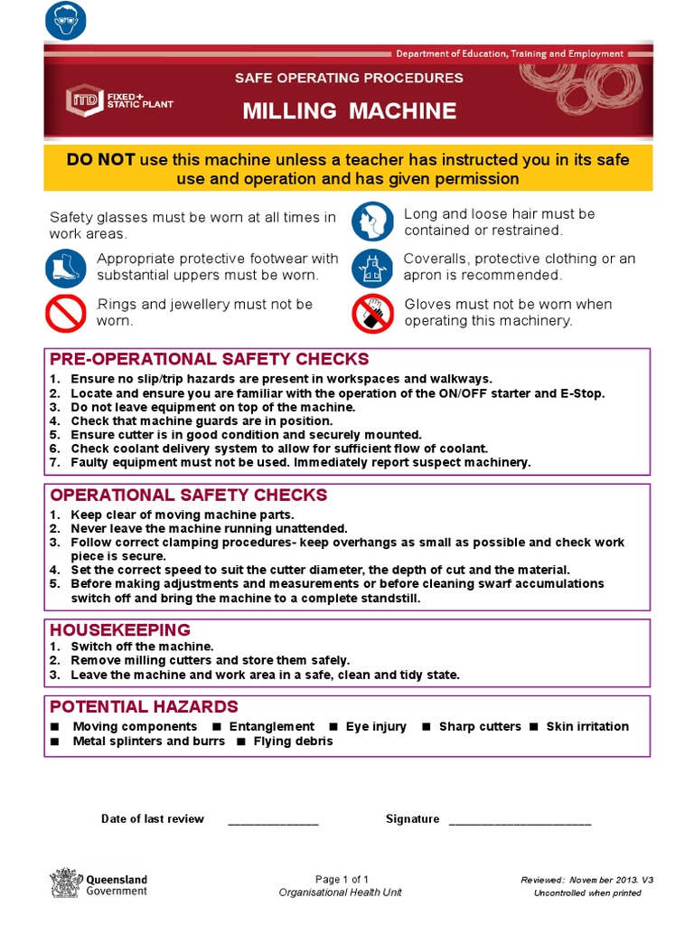 Milling Machine Sop PDF