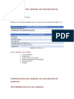 Formulación Del Manual de Evaluación de Puestos