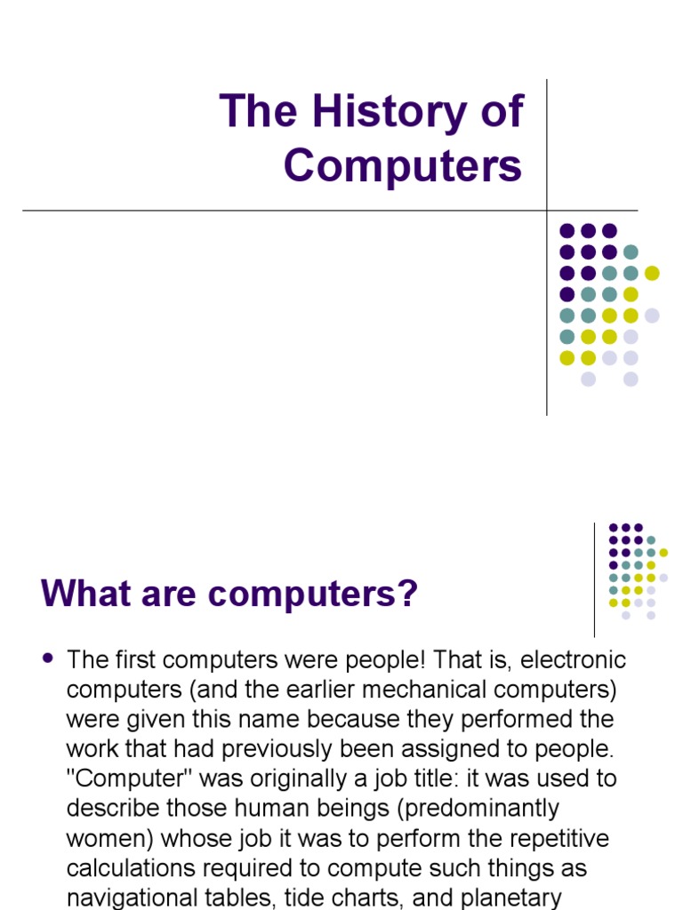 History of Computers | PDF | Integrated Circuit | Central Processing Unit