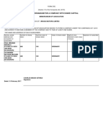 Model Memorandum For A Company With Share Capital