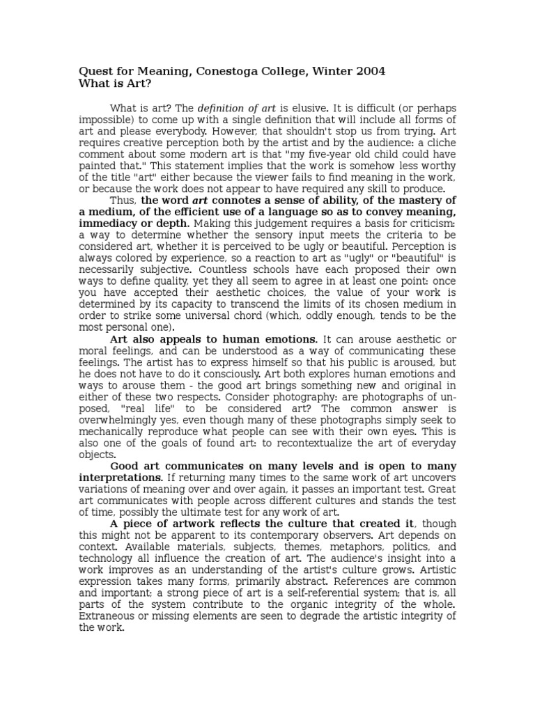 What Is Art PDF Aesthetics Emotions