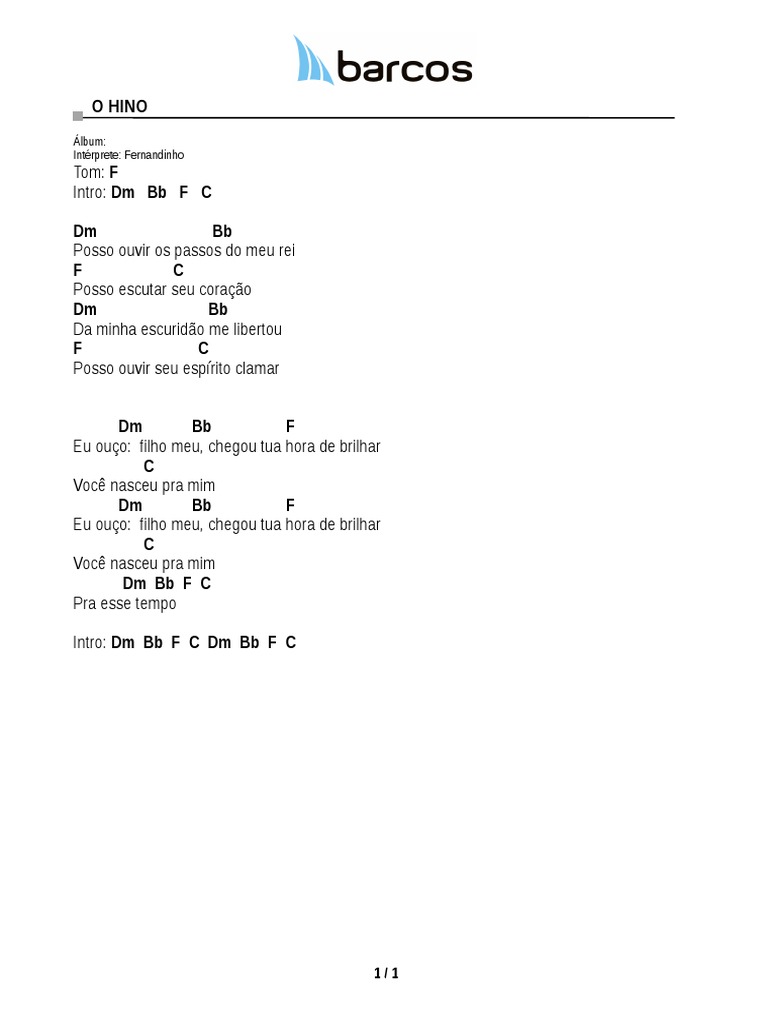 Cifra - o Hino - Fernandinho | PDF