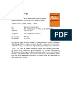 Cortisol As A Predictor of Psychological Therapy Response in Anxiety Disorders