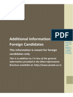 This Information Is Meant For Foreign Candidates Only