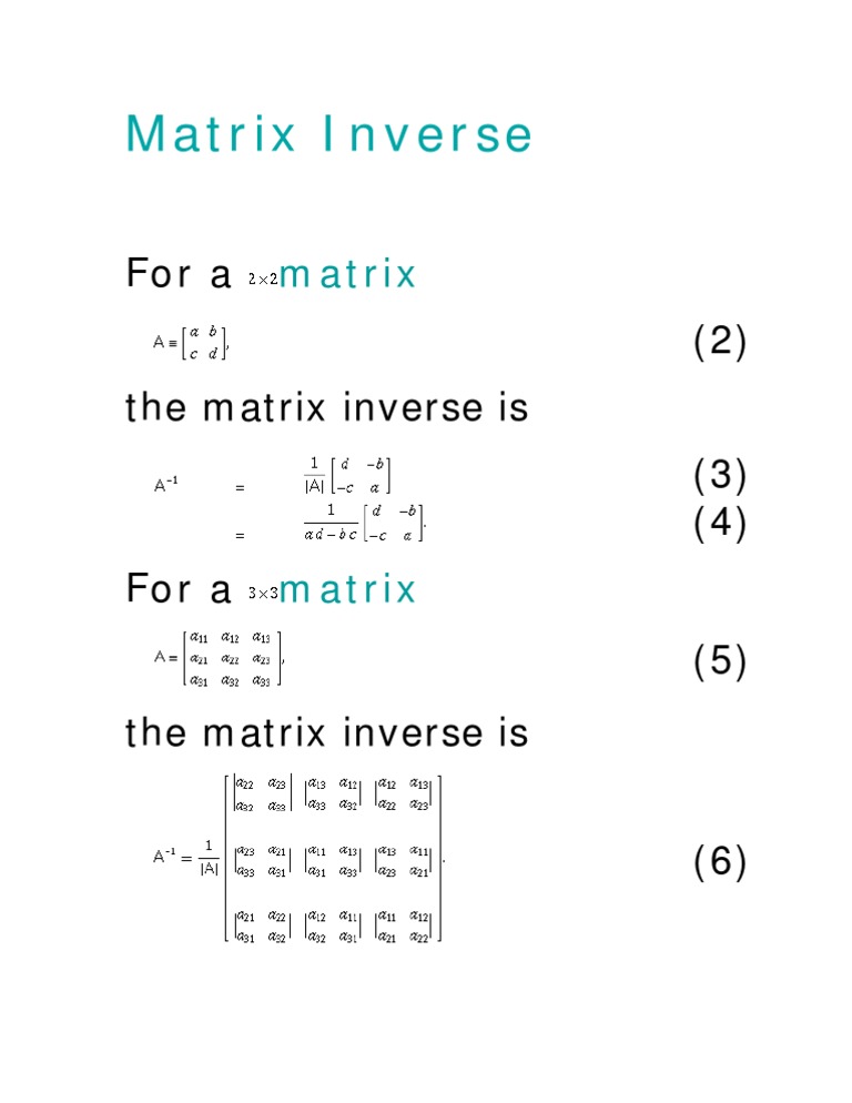 Matrix Inverse | PDF