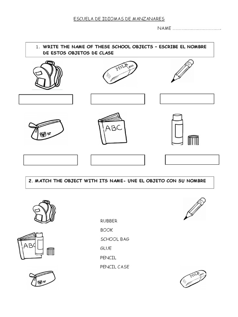2010 Nuevo School Objects 1 | PDF