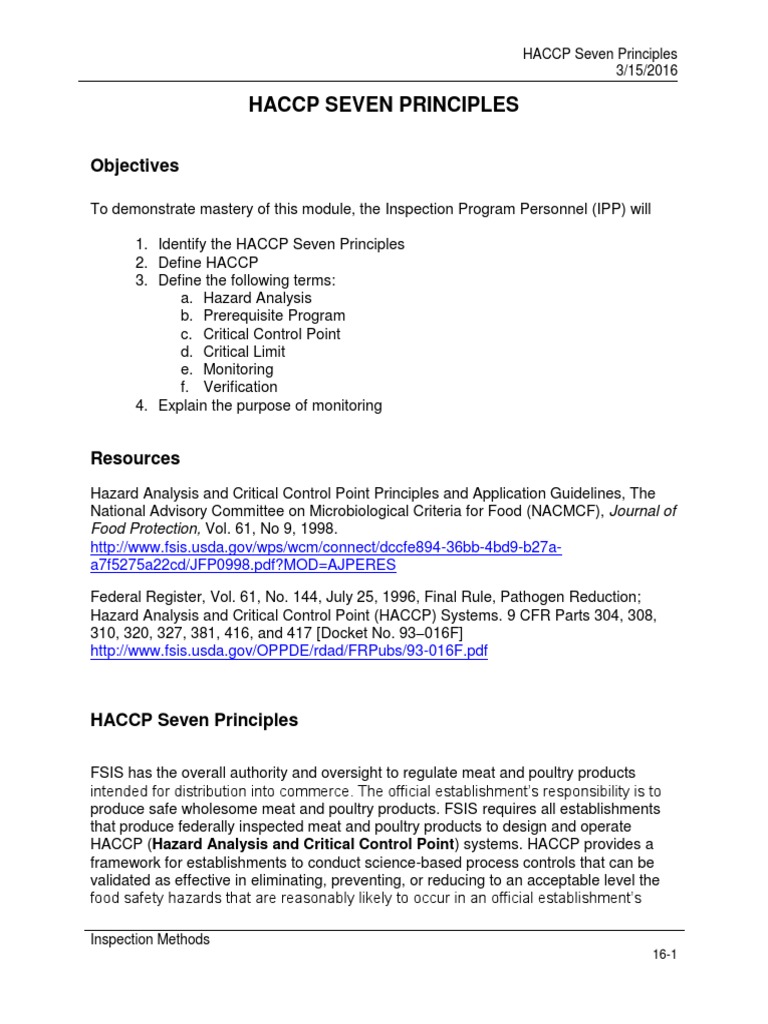 A Comprehensive Overview Of The Seven Principles Of Haccp And Their